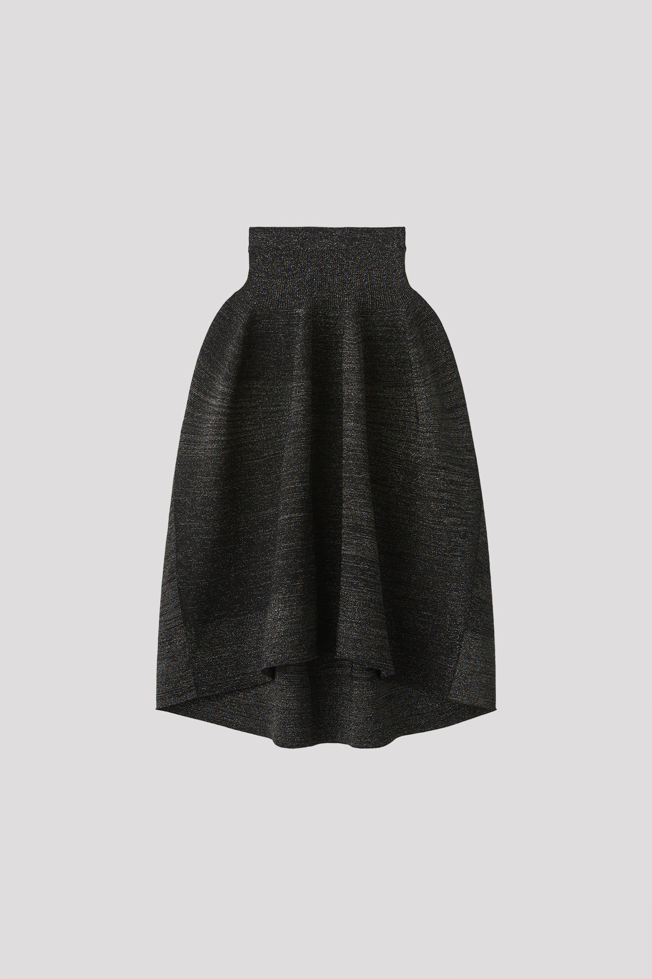POTTERY GLITTER ROUNDED HEM SKIRT - BLACK-MULTI