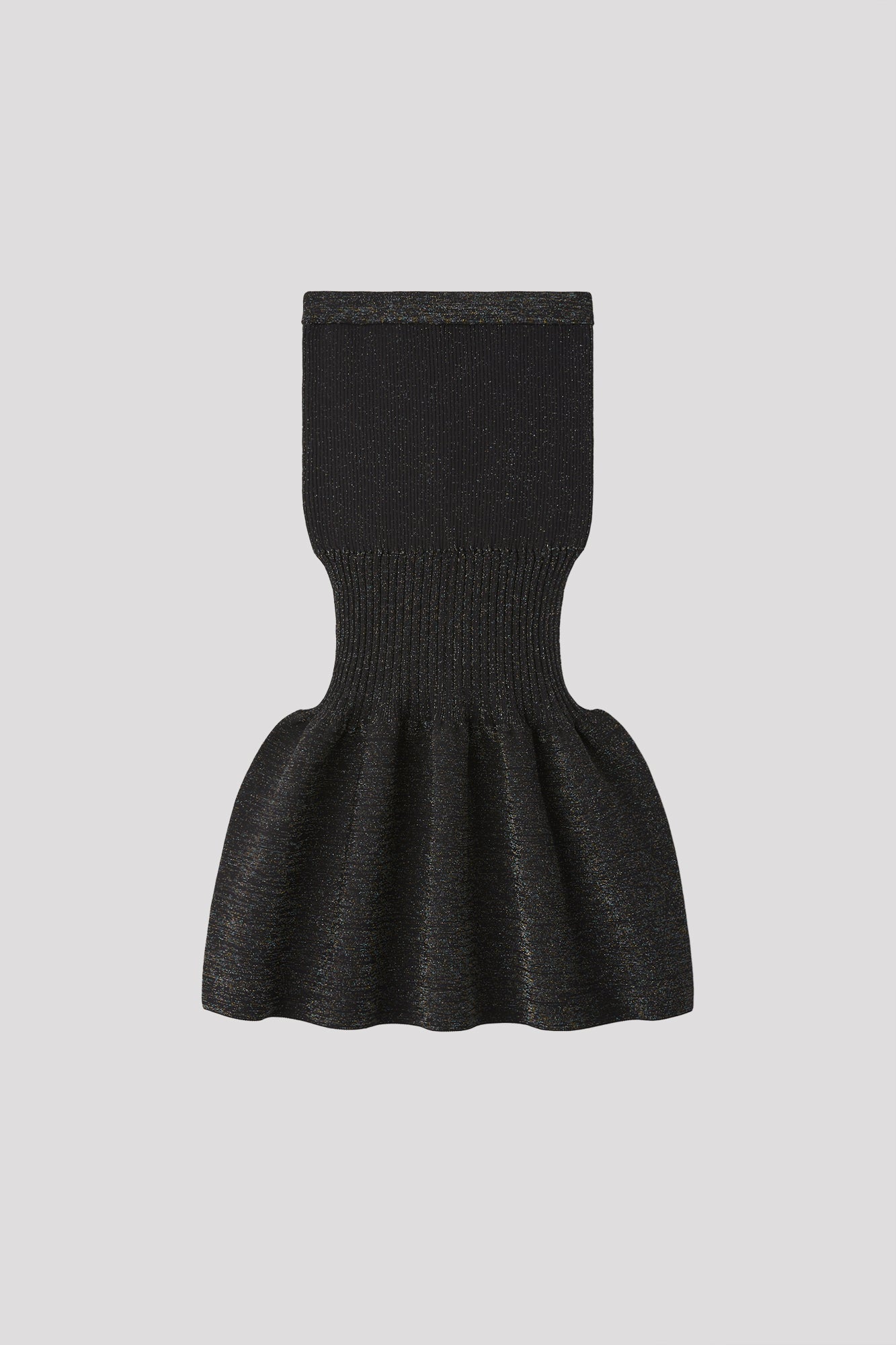 FLUTED GLITTER MERMAID SKIRT - BLACK-MULTI