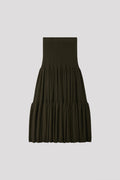 CASHMERE SILK CASCADES SKIRT - FERN GREEN