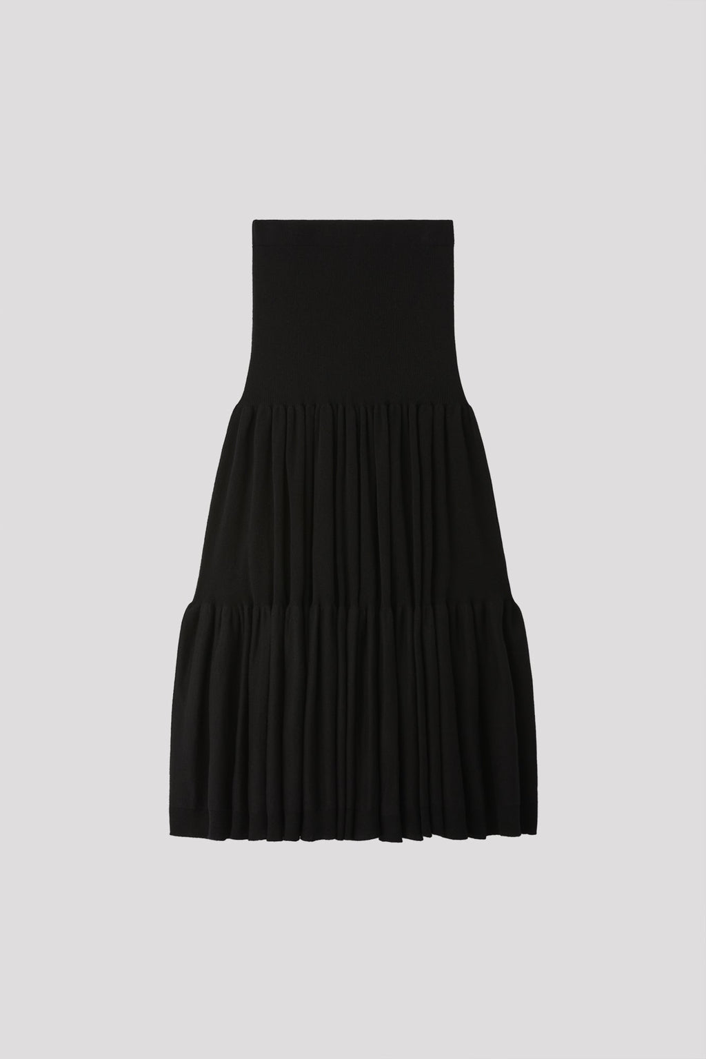 CASHMERE SILK CASCADES SKIRT - BLACK