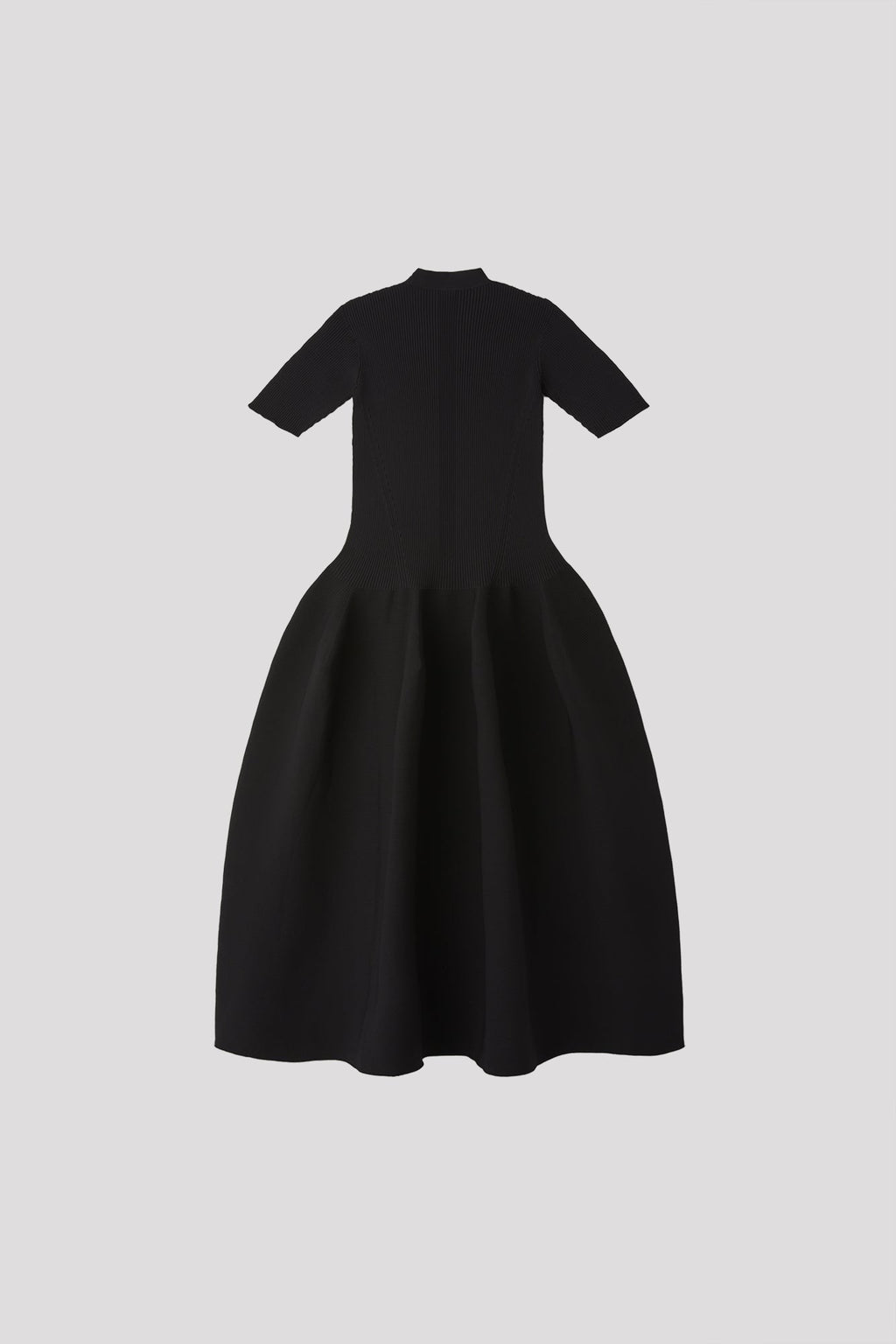 POTTERY STAND-UP COLLAR SHORT SLEEVE DRESS