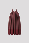 RIVULET STRAP BUST FLARE DRESS - BLUSH RED-MAROON RED