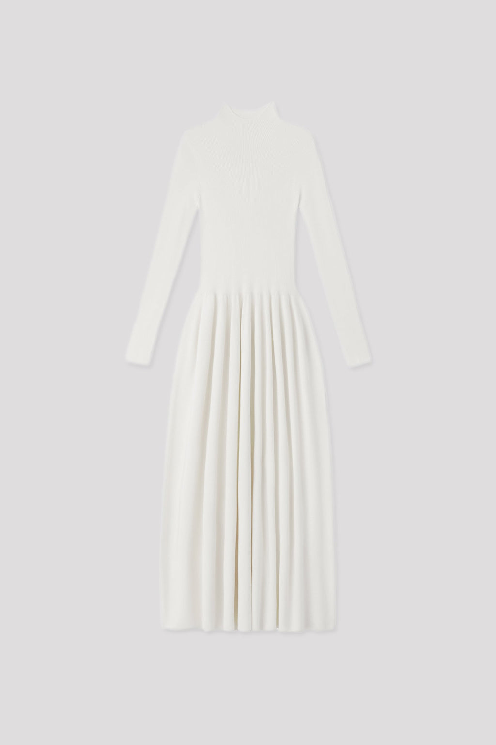 SILK LONG SLEEVE DRESS - WHITE