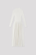 SILK LONG SLEEVE DRESS - WHITE