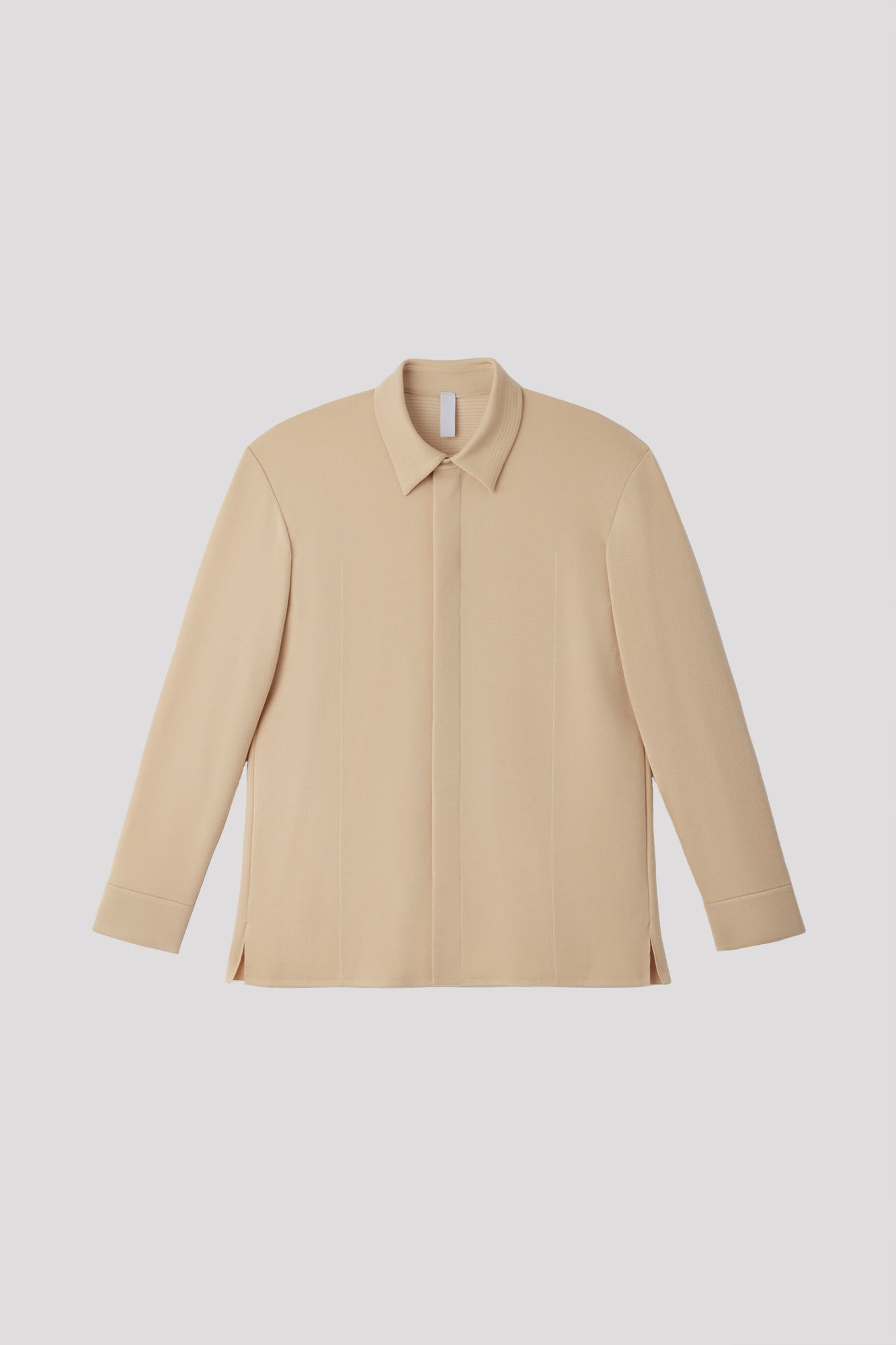 AC MILAN RIB COVERED PLACKET SHIRT - BISQUE BEIGE