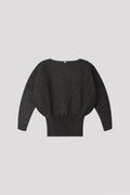 POTTERY GLITTER LONG SLEEVE ROUND TOP - BLACK-MULTI