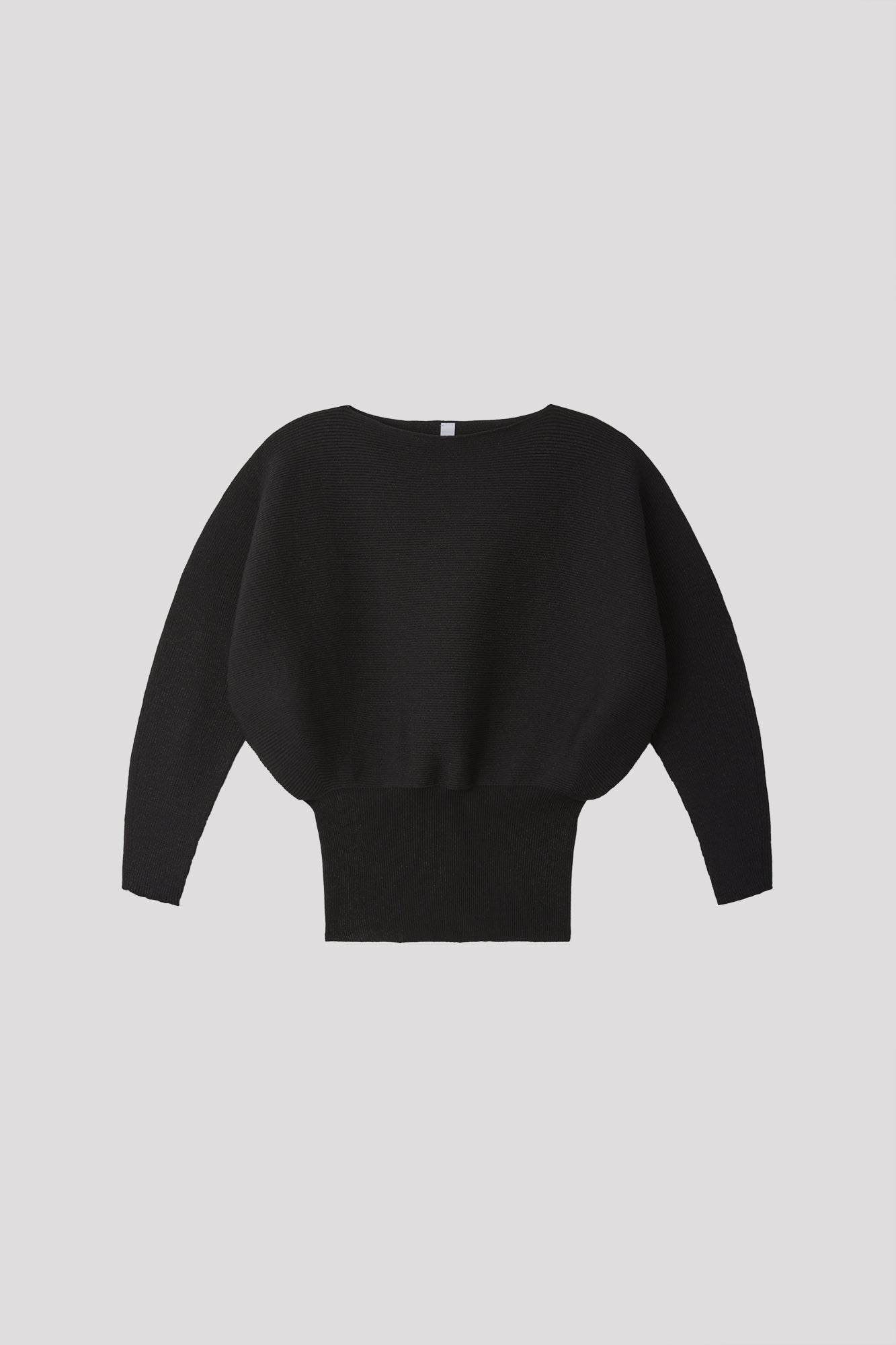 POTTERY GLITTER LONG SLEEVE ROUND TOP - BLACK-BLACK