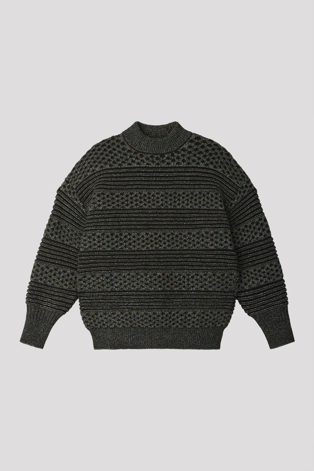 LOW GAUGE GLITTER PULLOVER - BLACK-MULTI