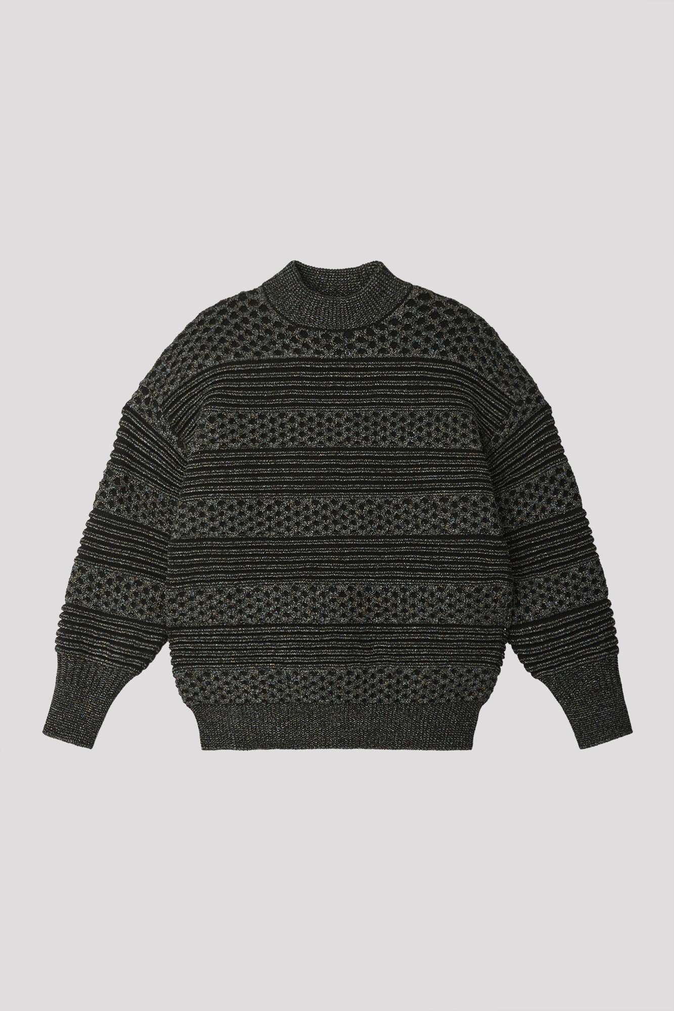 LOW GAUGE GLITTER PULLOVER - BLACK-MULTI