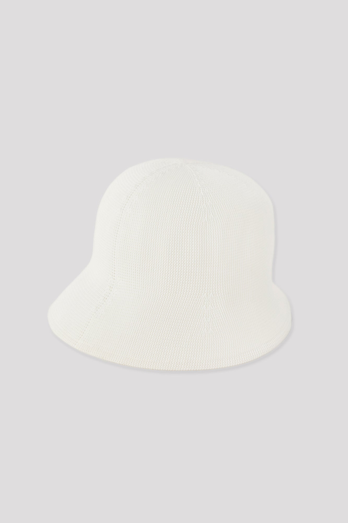 MESH KNIT ASYMMETRIC HAT - WHITE