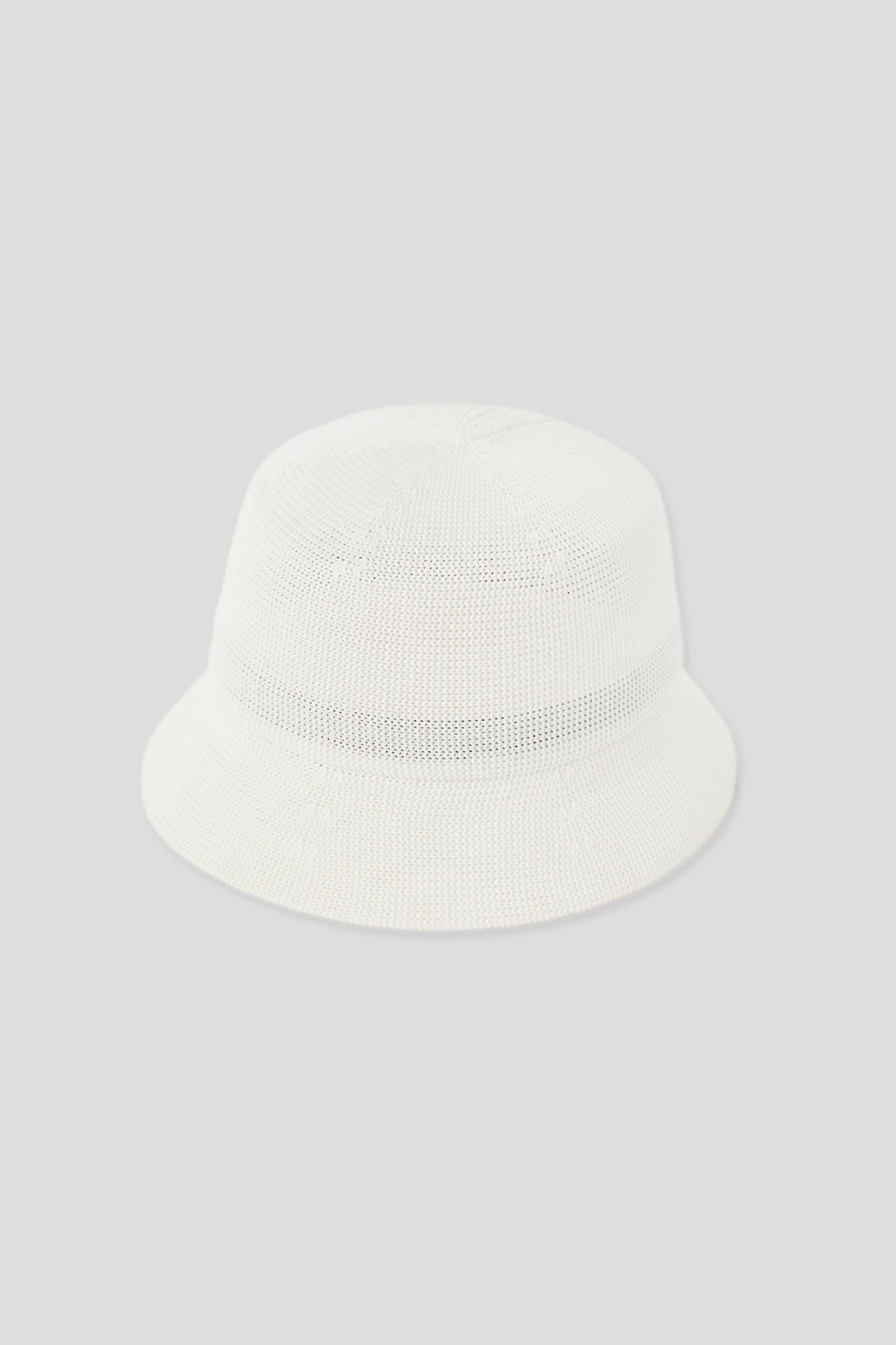 MESH KNIT BUCKET HAT - WHITE