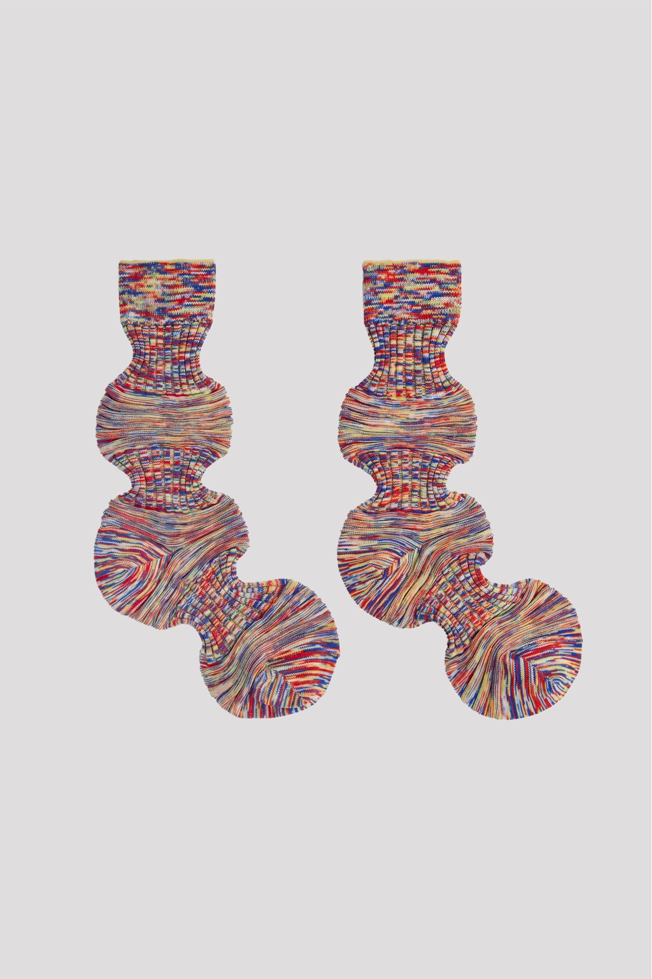 GARTER RIB KNIKAT SOCKS - POPPY RED MULTI