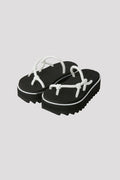 LINE SHARK SOLE PLATFORM SANDAL - WHITE-BLACK