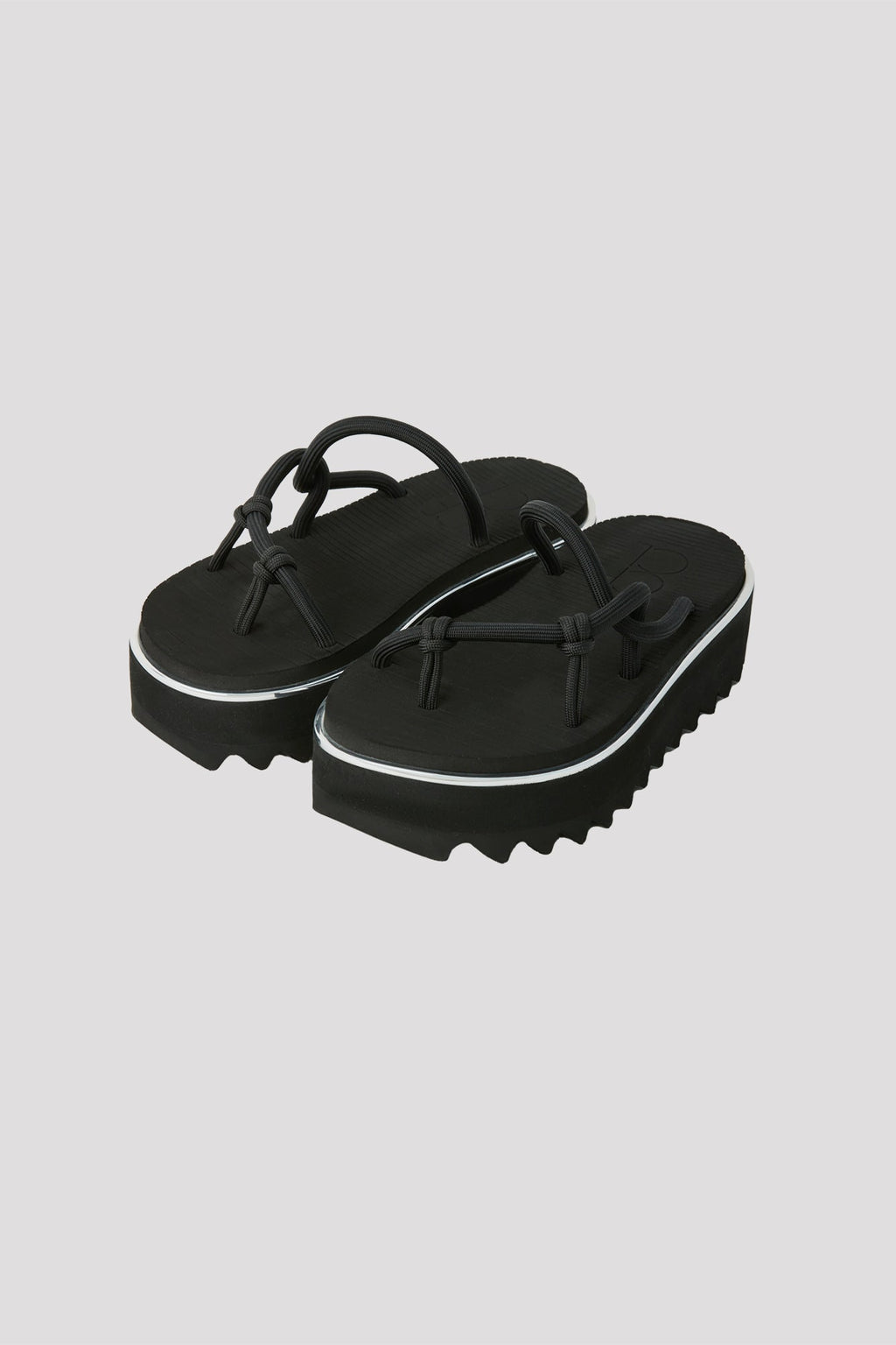 LINE SHARK SOLE PLATFORM SANDAL - BLACK-BLACK