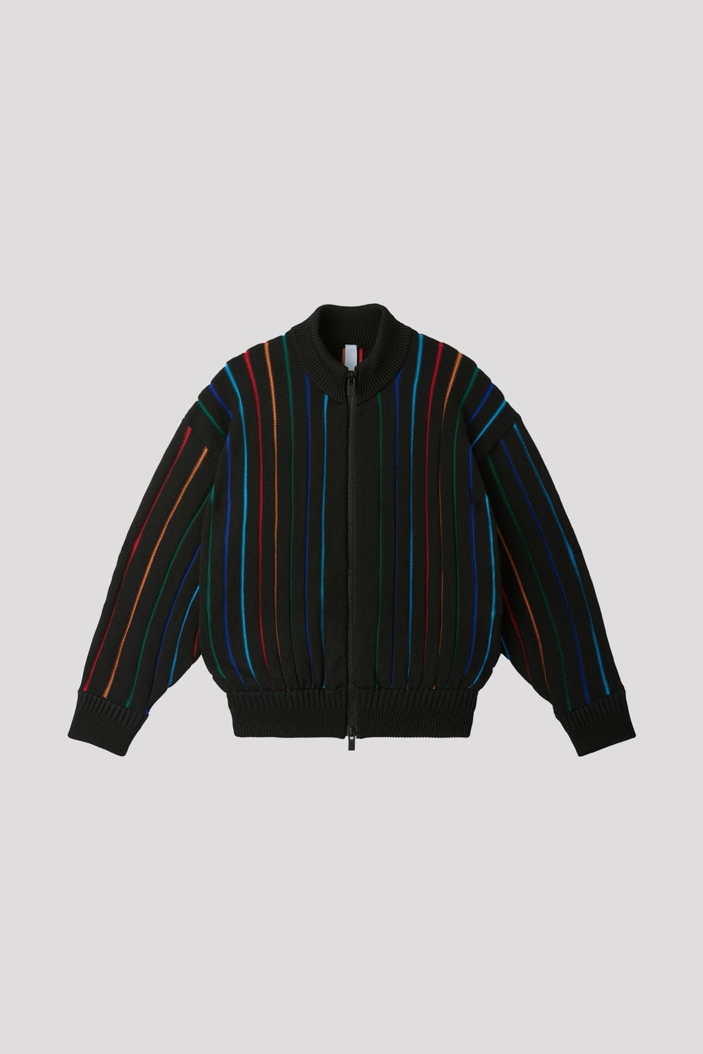 LOUVER STAND-UP COLLAR BLOUSON - BLACK MULTI 10