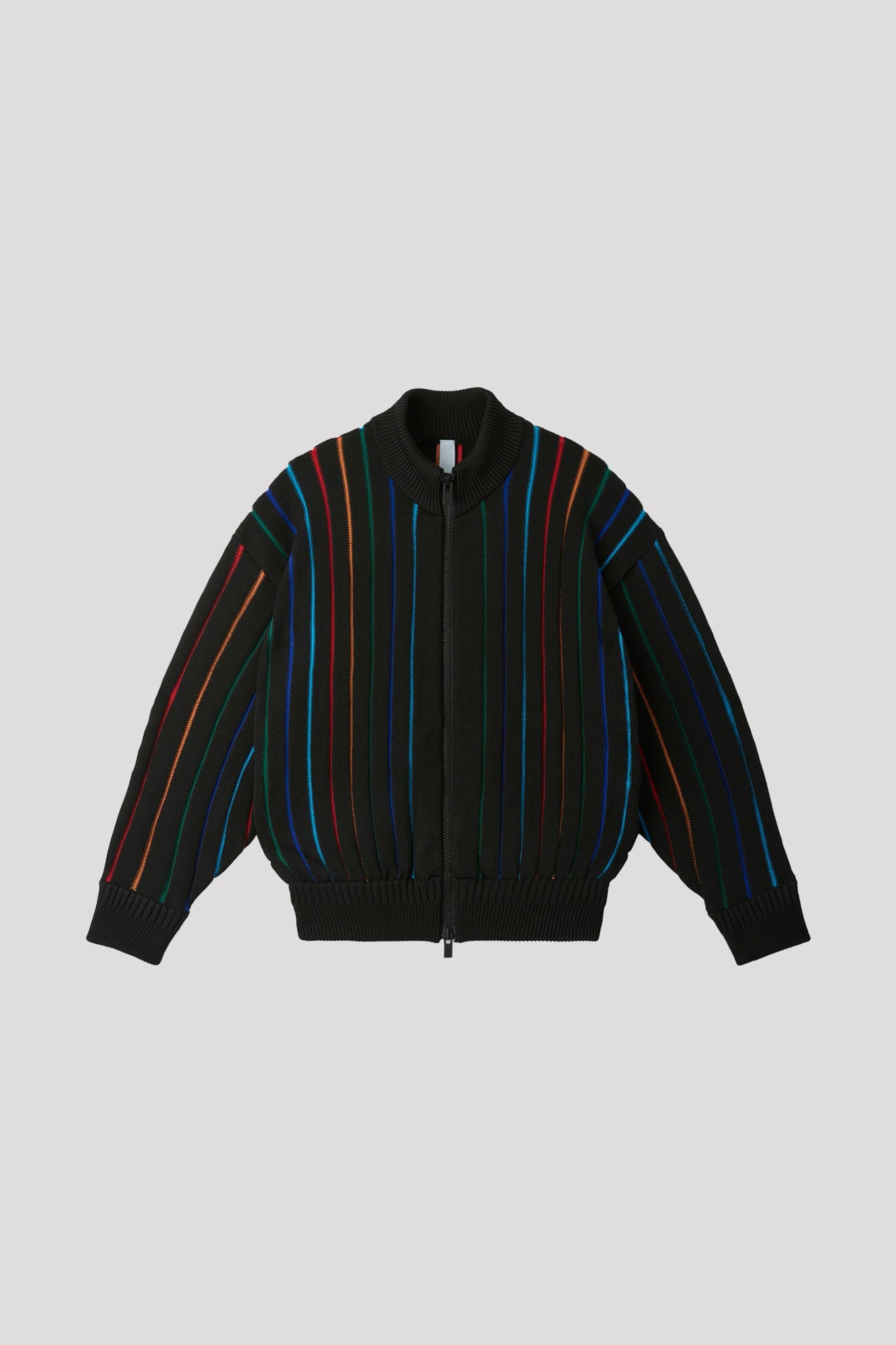 LOUVER STAND-UP COLLAR BLOUSON - BLACK MULTI 10
