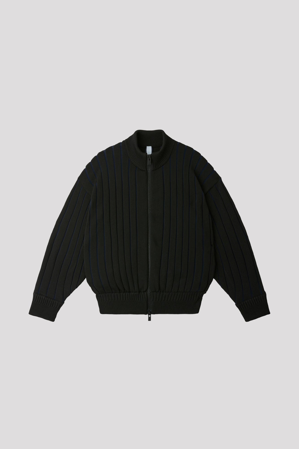 LOUVER STAND-UP COLLAR BLOUSON - BLACK