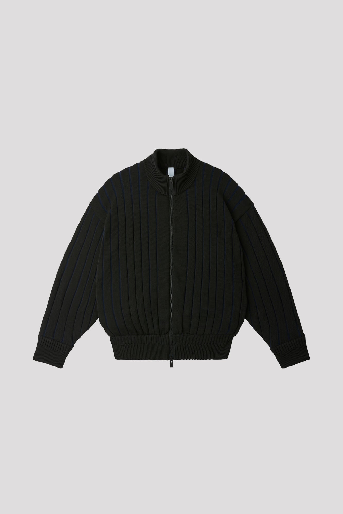 LOUVER STAND-UP COLLAR BLOUSON - BLACK