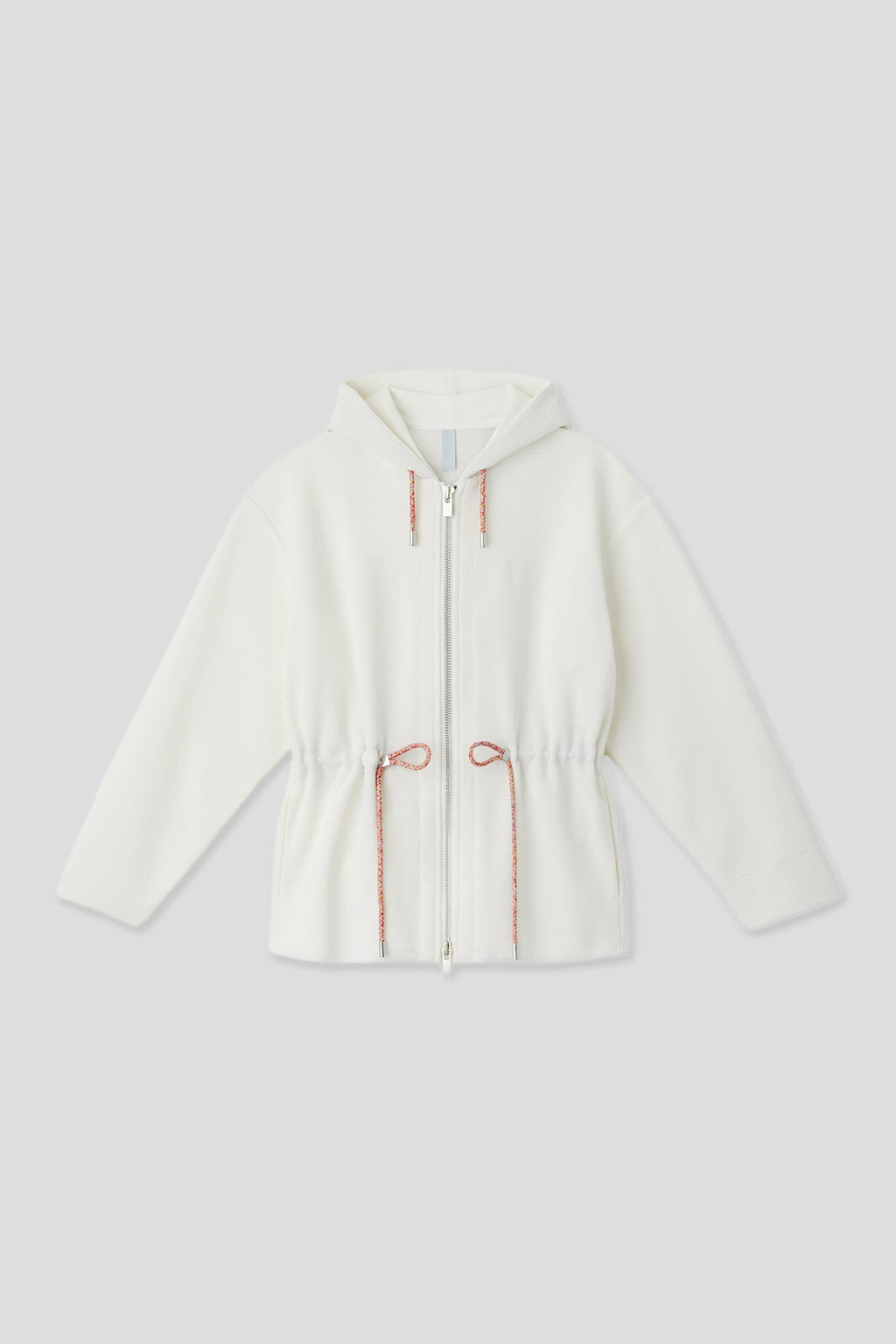 MESH HOODIE JACKET - WHITE-POPPY RED MULTI