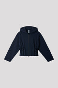 MILAN CROPPED HOODIE JACKET - NAVY