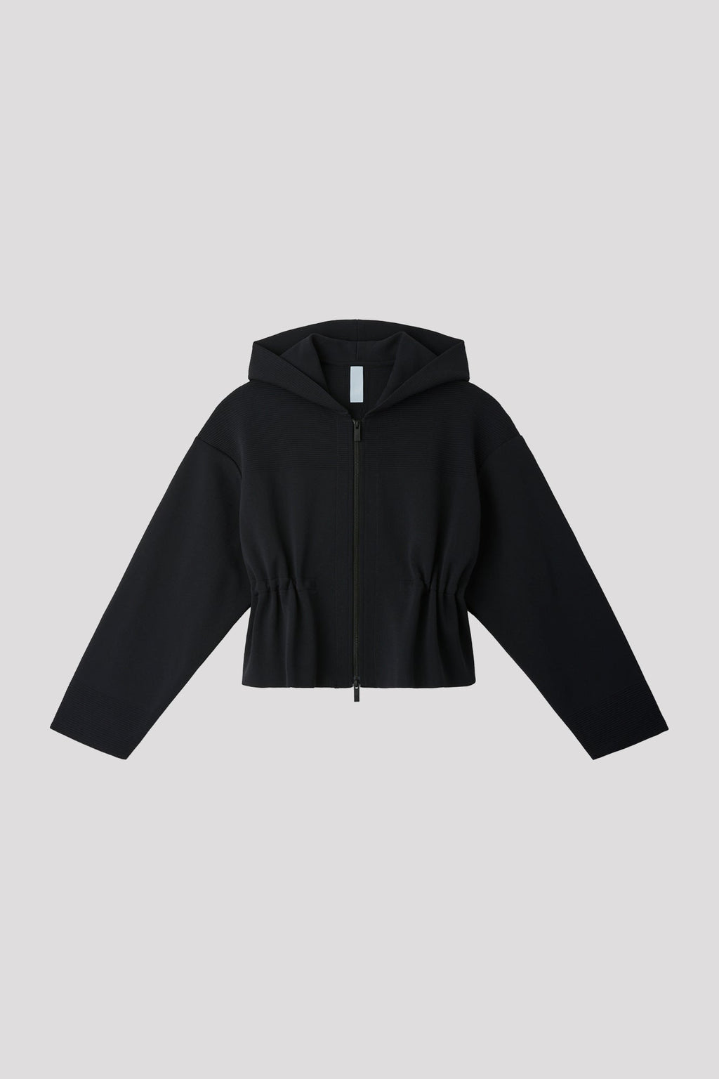 MILAN CROPPED HOODIE JACKET - BLACK