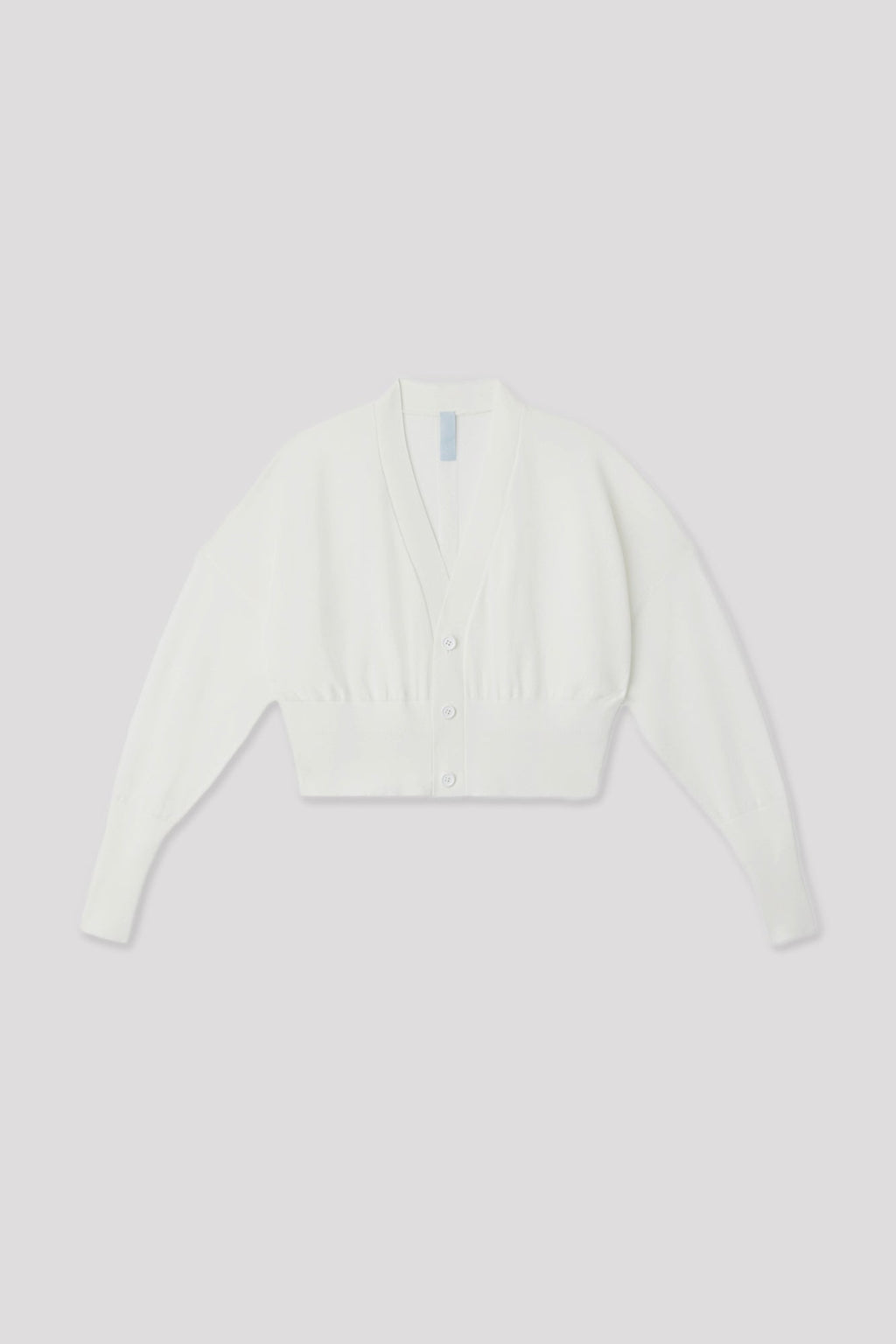GARTER CROPPED CARDIGAN - WHITE