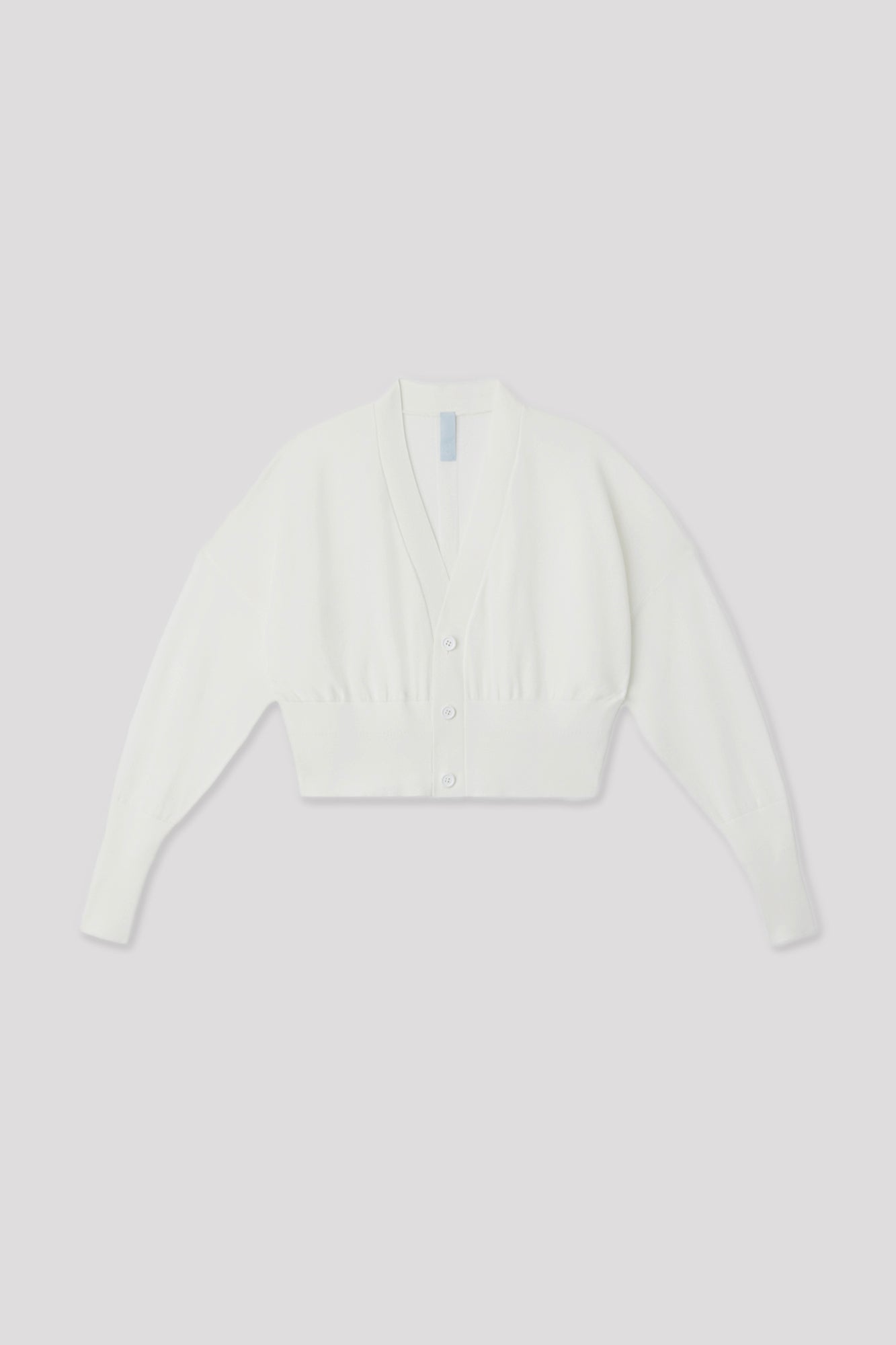 GARTER CROPPED CARDIGAN - WHITE