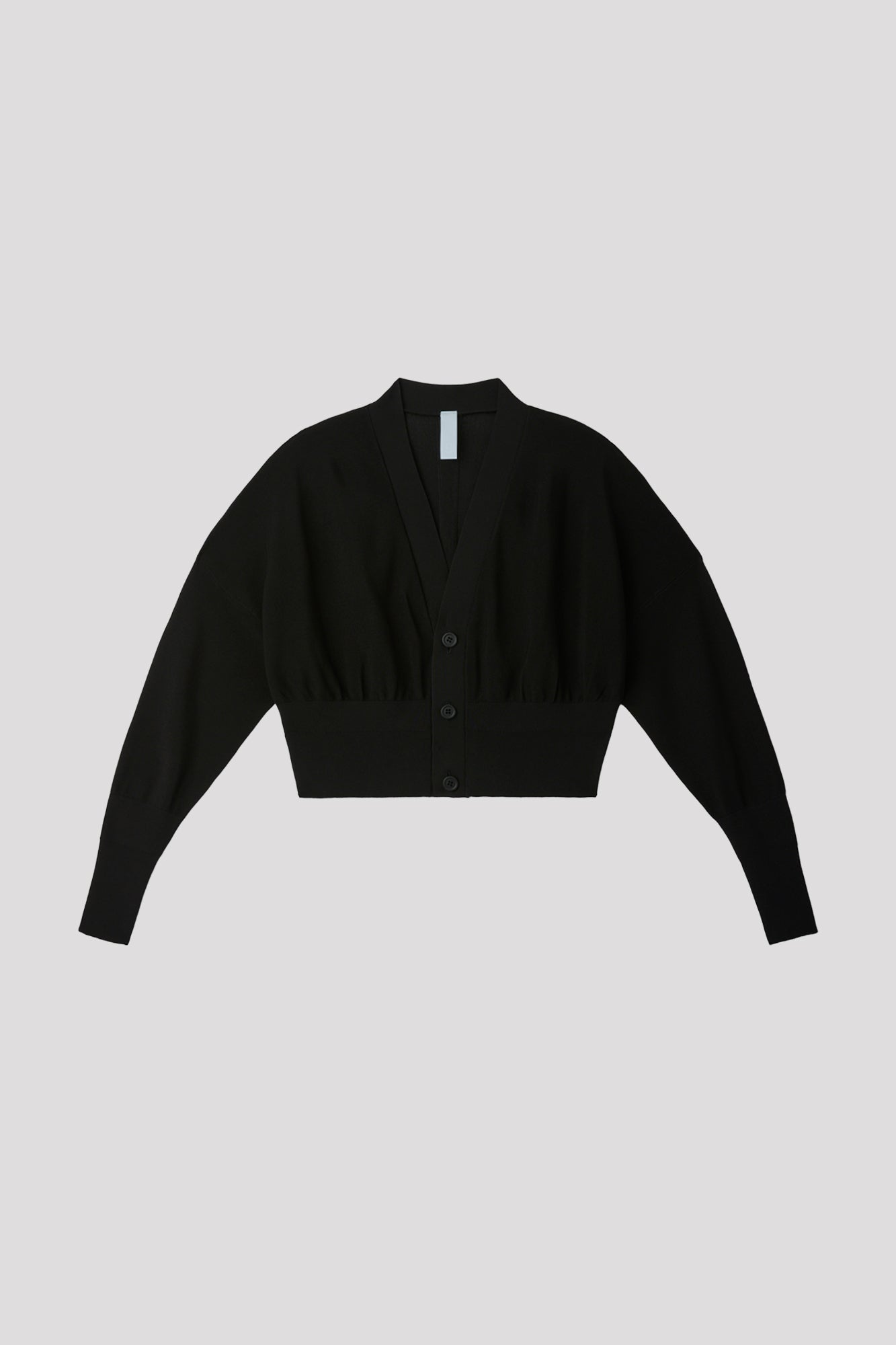 GARTER CROPPED CARDIGAN - BLACK