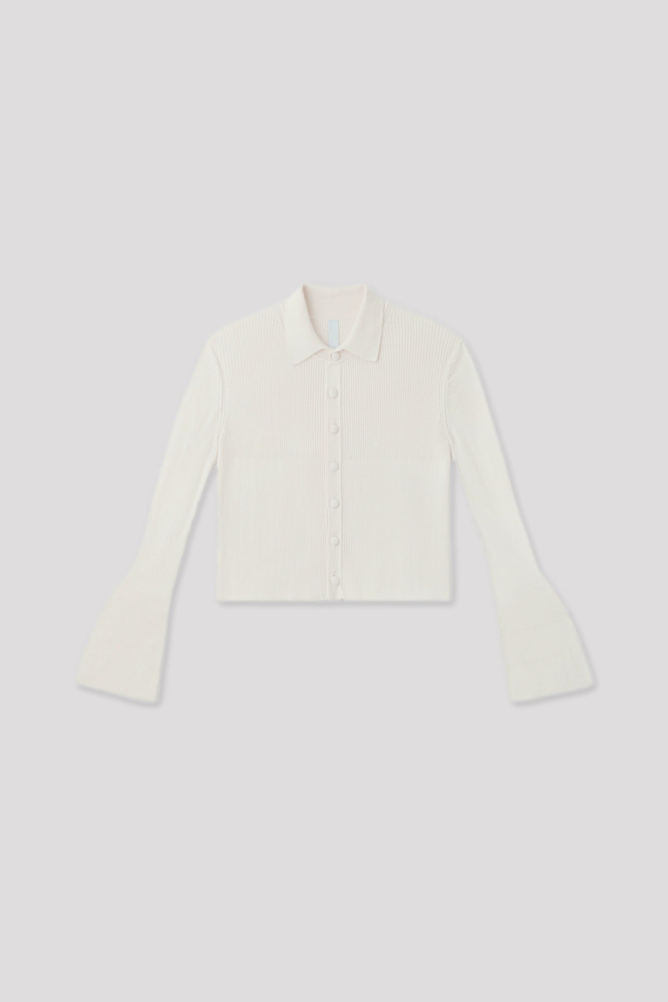 SILK CROPPED SHIRT CARDIGAN - WHITE