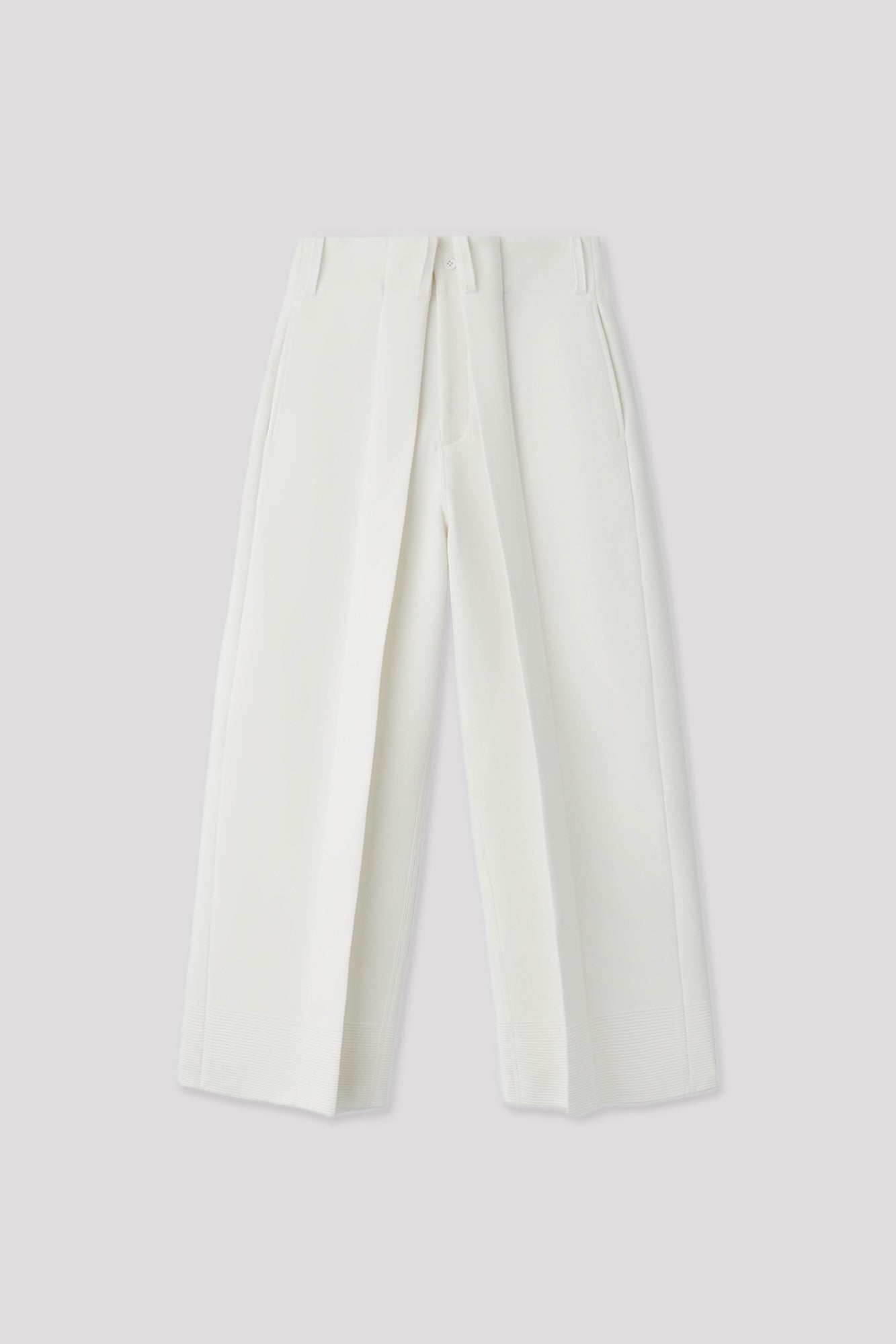 MILAN CREASE WIDE STRAIGHT PANTS - WHITE