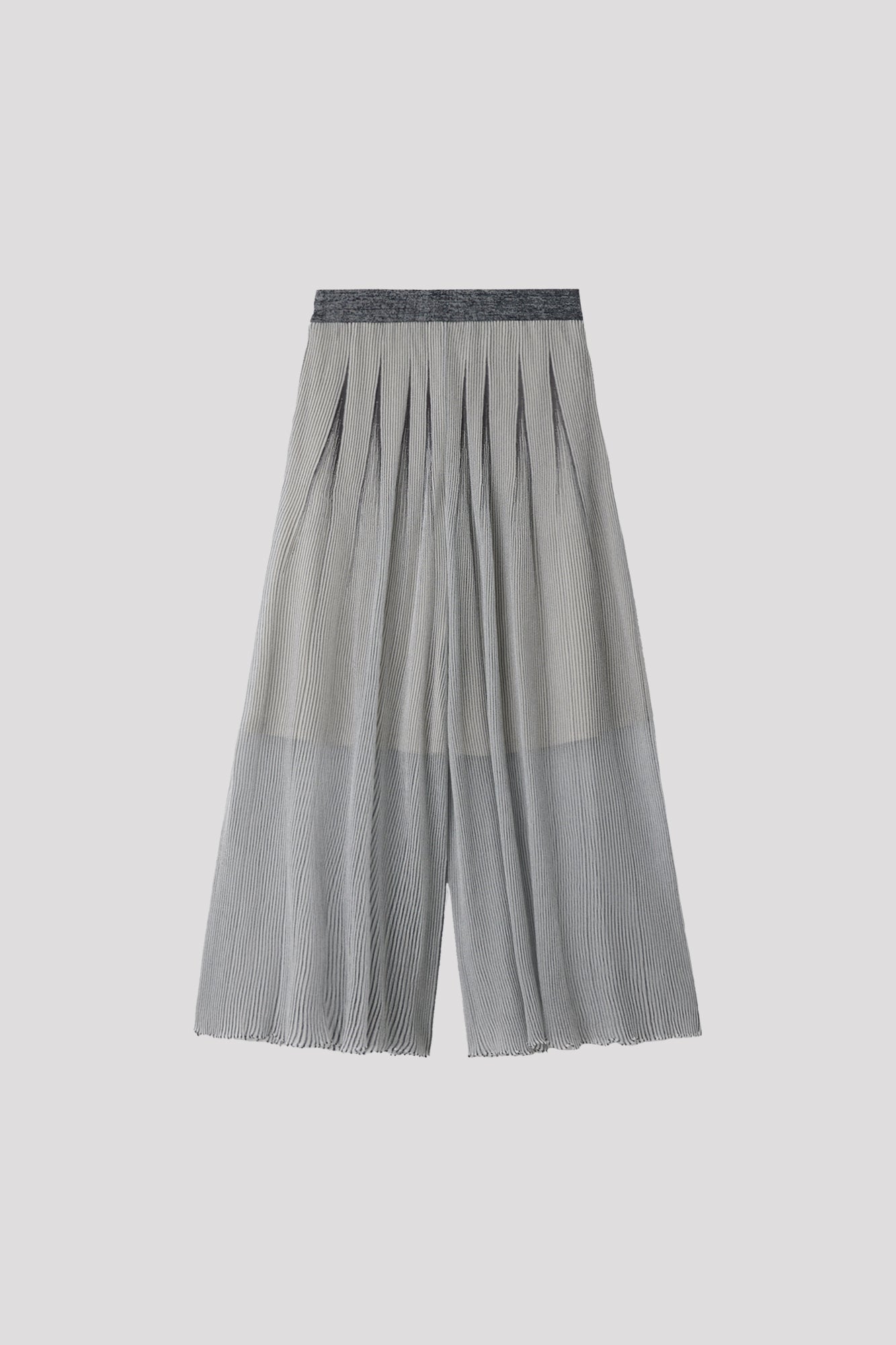 HYPHA LUCENT FLARE PANTS - WHITE-NAVY