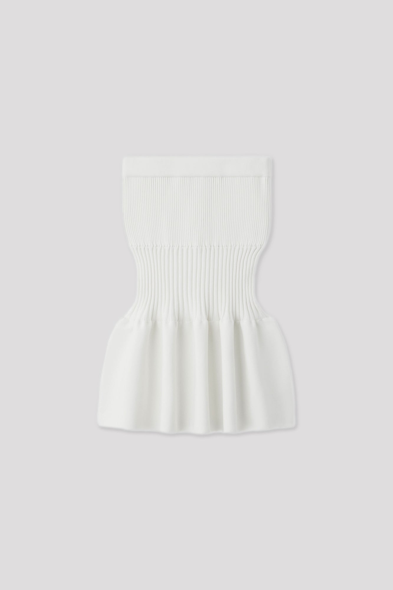 FLUTED MERMAID MIDI SKIRT - WHITE