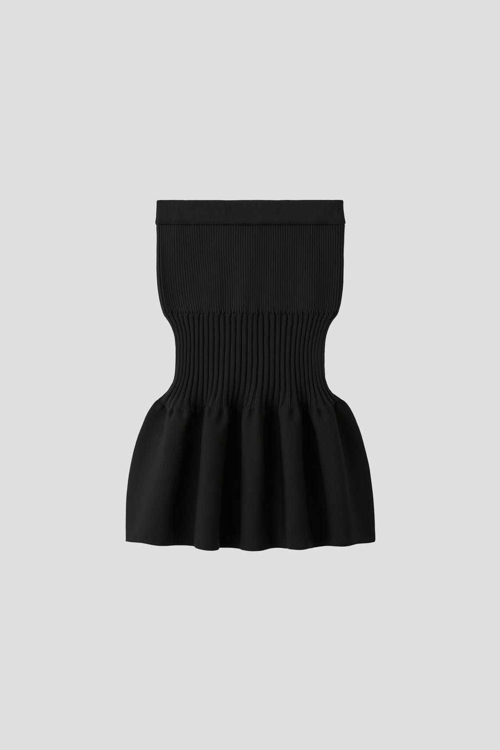 FLUTED MERMAID MIDI SKIRT - BLACK