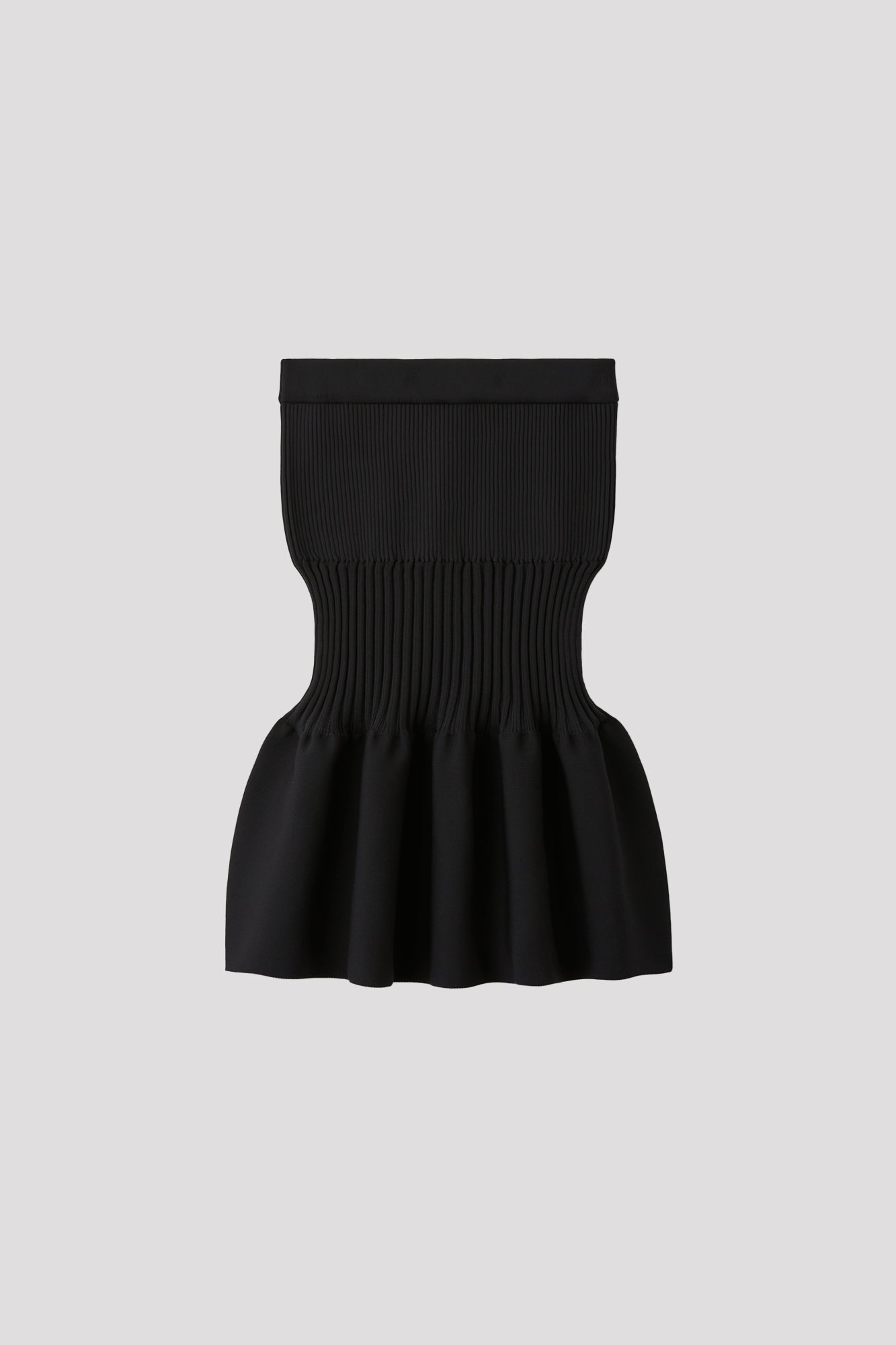 FLUTED MERMAID MIDI SKIRT - BLACK