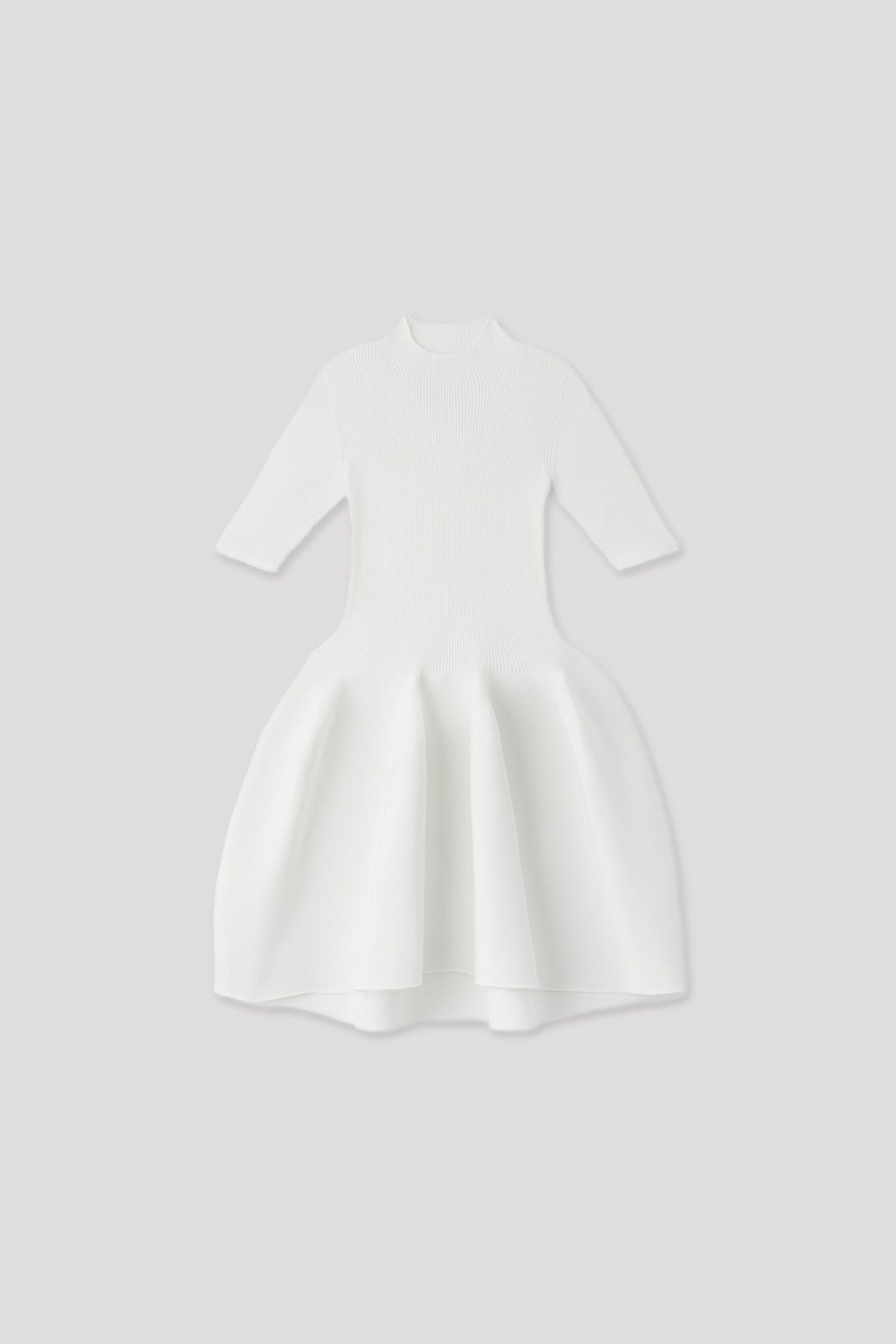 POTTERY SHORT SLEEVE MINI DRESS - WHITE