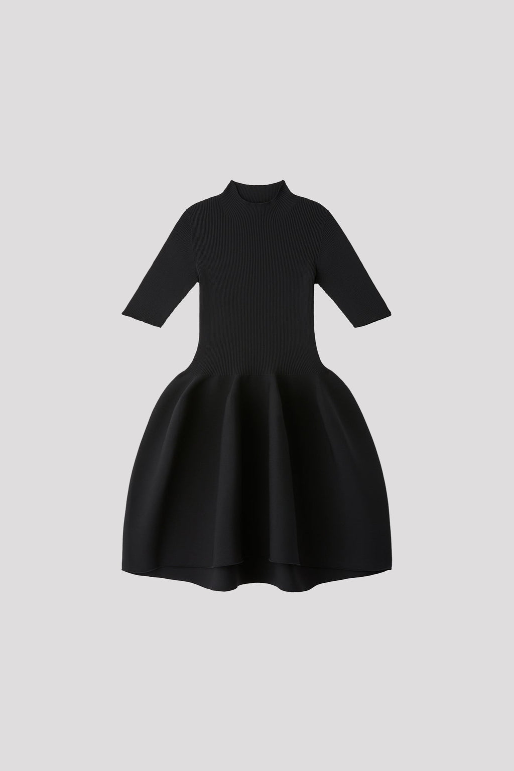 POTTERY SHORT SLEEVE MINI DRESS - BLACK