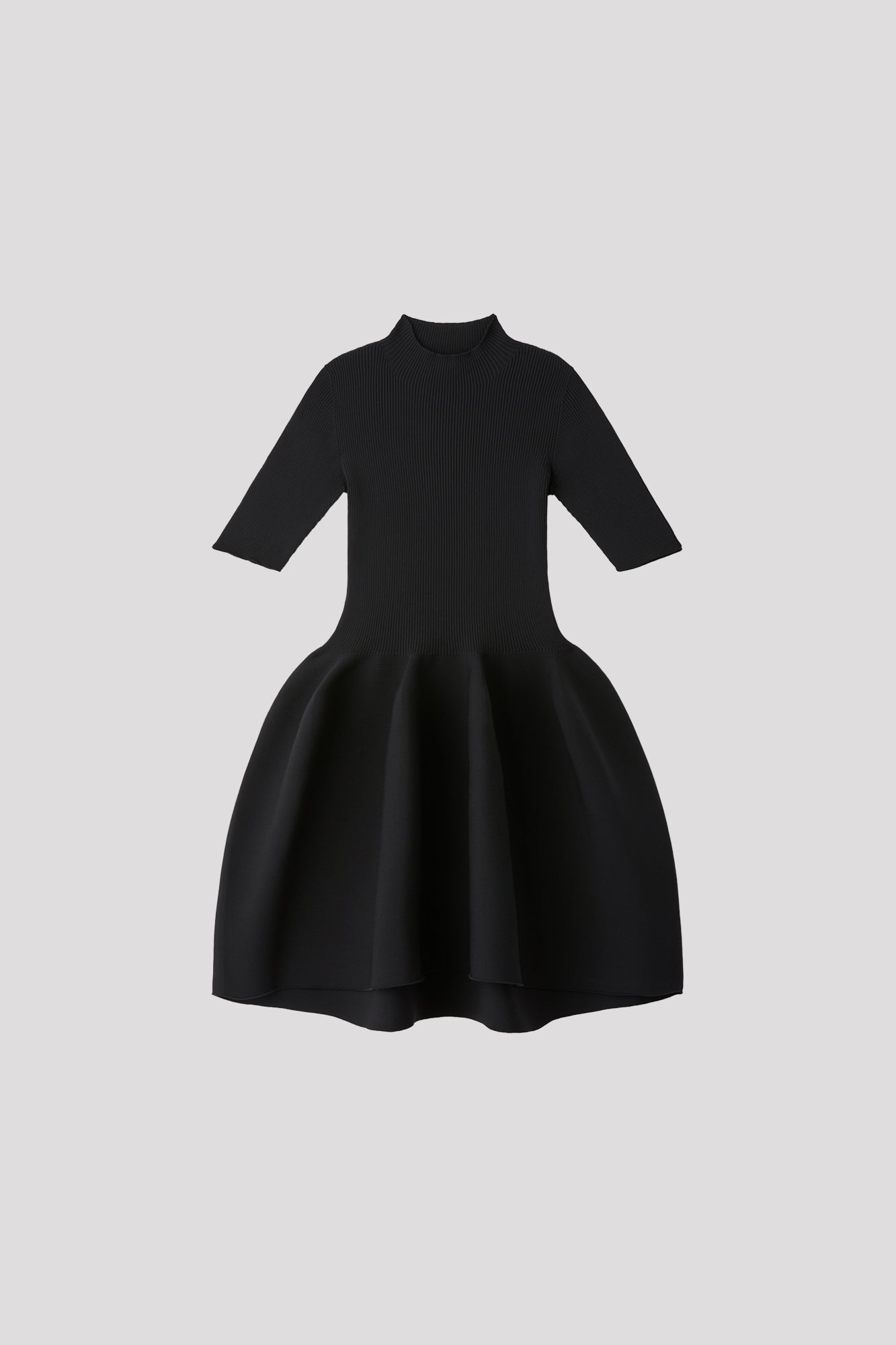 POTTERY SHORT SLEEVE MINI DRESS - BLACK