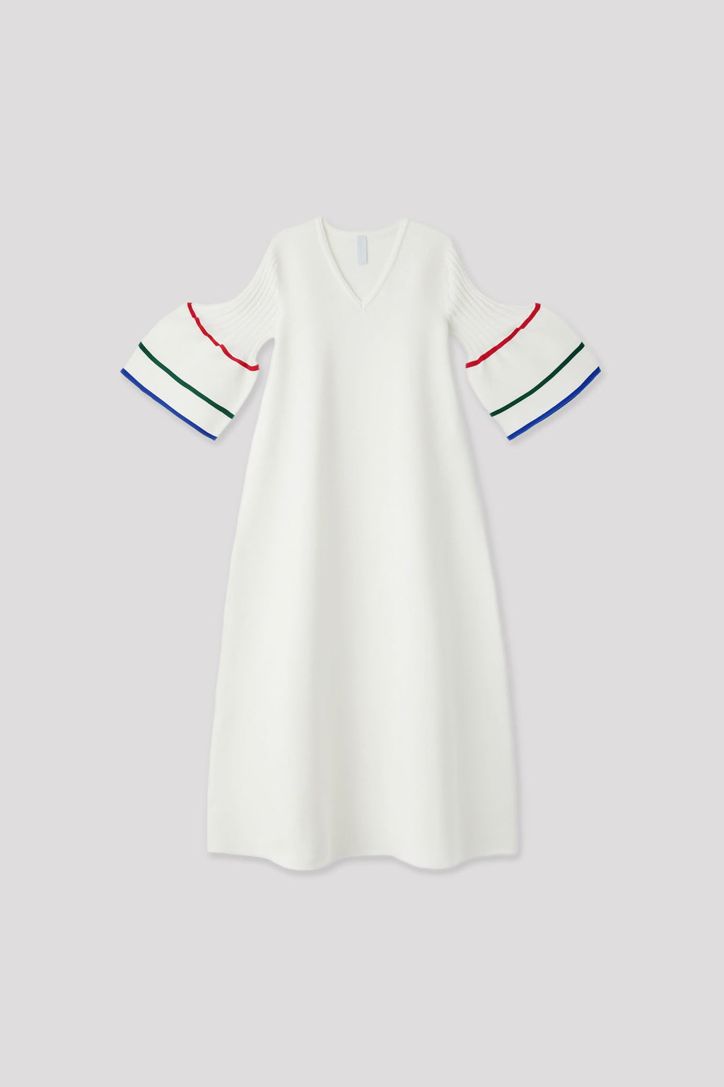 POTTERY SHORT BELL SLEEVE FLARE DRESS - WHITE MULTI 7
