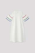 POTTERY SHORT BELL SLEEVE FLARE DRESS - WHITE MULTI 7
