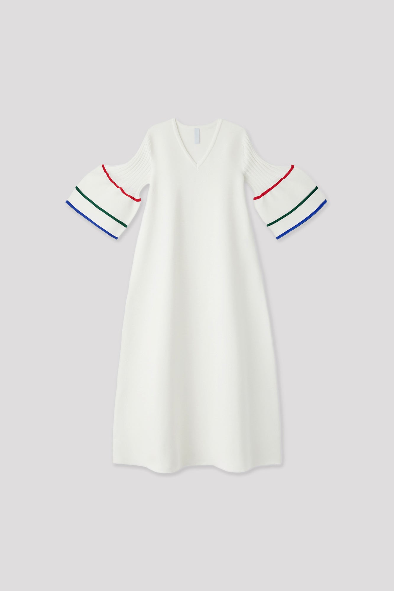 POTTERY SHORT BELL SLEEVE FLARE DRESS - WHITE MULTI 7