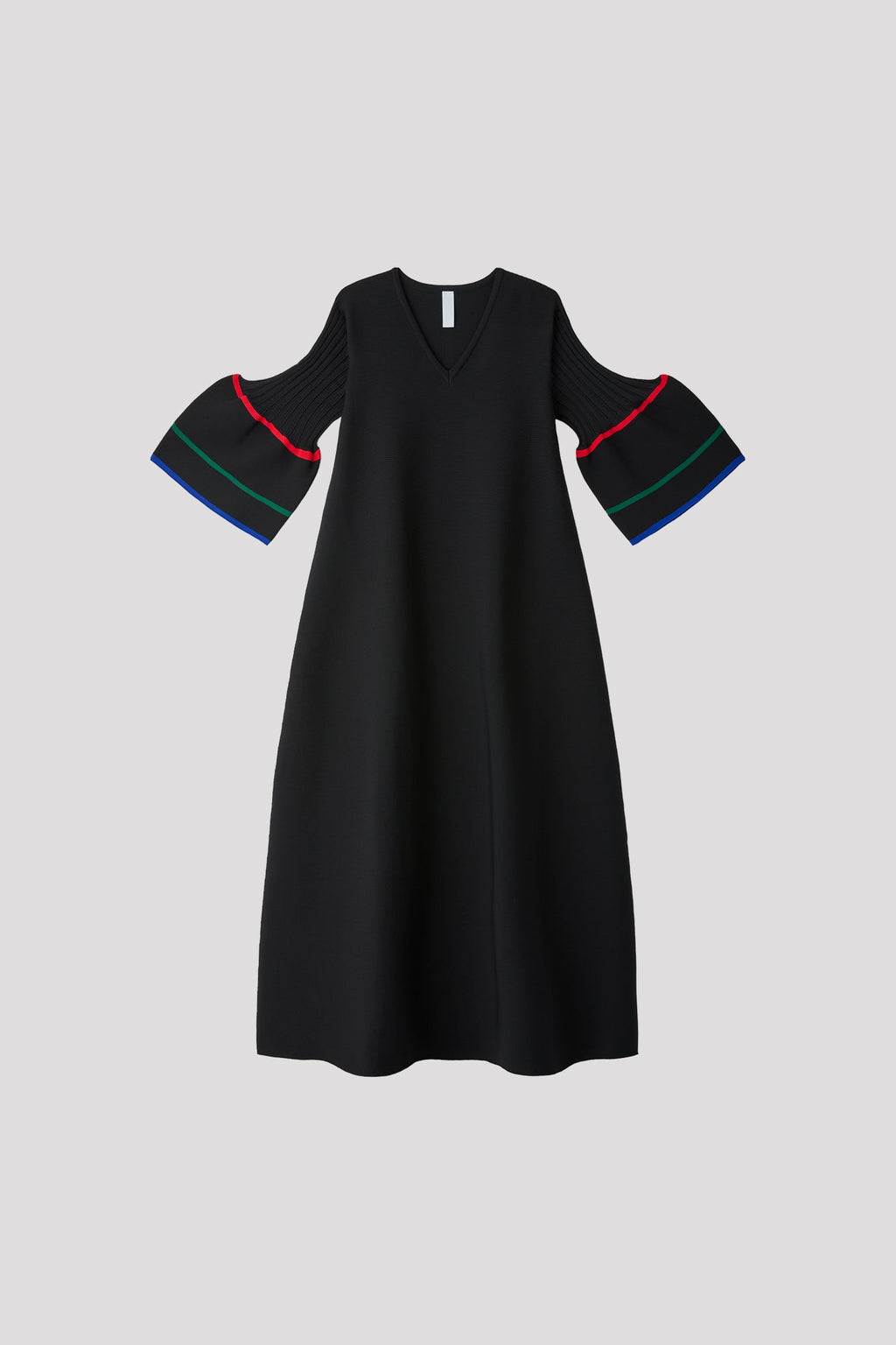 POTTERY SHORT BELL SLEEVE FLARE DRESS - BLACK MULTI 10
