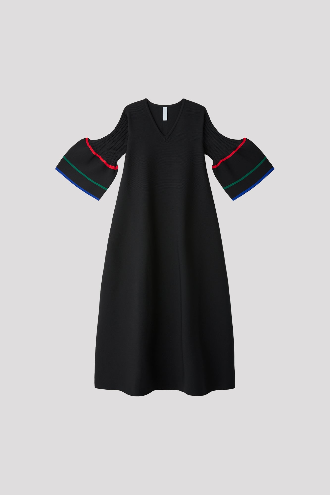 POTTERY SHORT BELL SLEEVE FLARE DRESS - BLACK MULTI 10