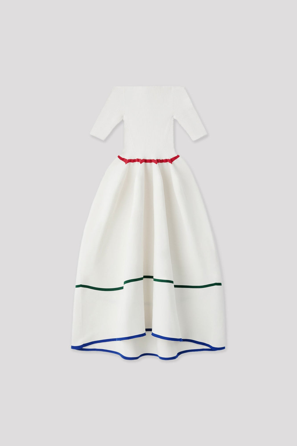 POTTERY HS OFF SHOULDER SHORT SLEEVE DRESS - WHITE MULTI 7