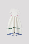 POTTERY HS OFF SHOULDER SHORT SLEEVE DRESS - WHITE MULTI 7