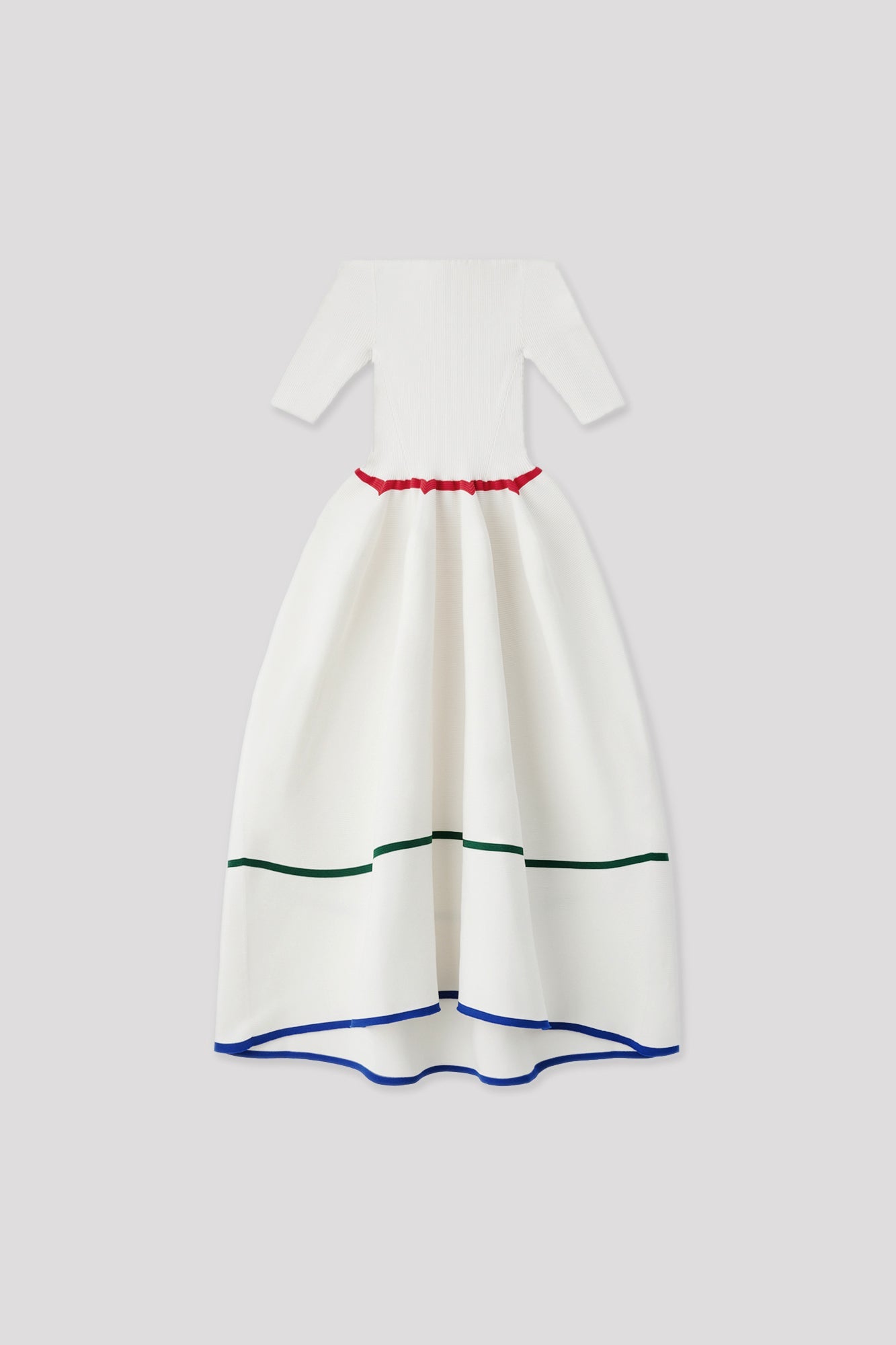 POTTERY HS OFF SHOULDER SHORT SLEEVE DRESS - WHITE MULTI 7