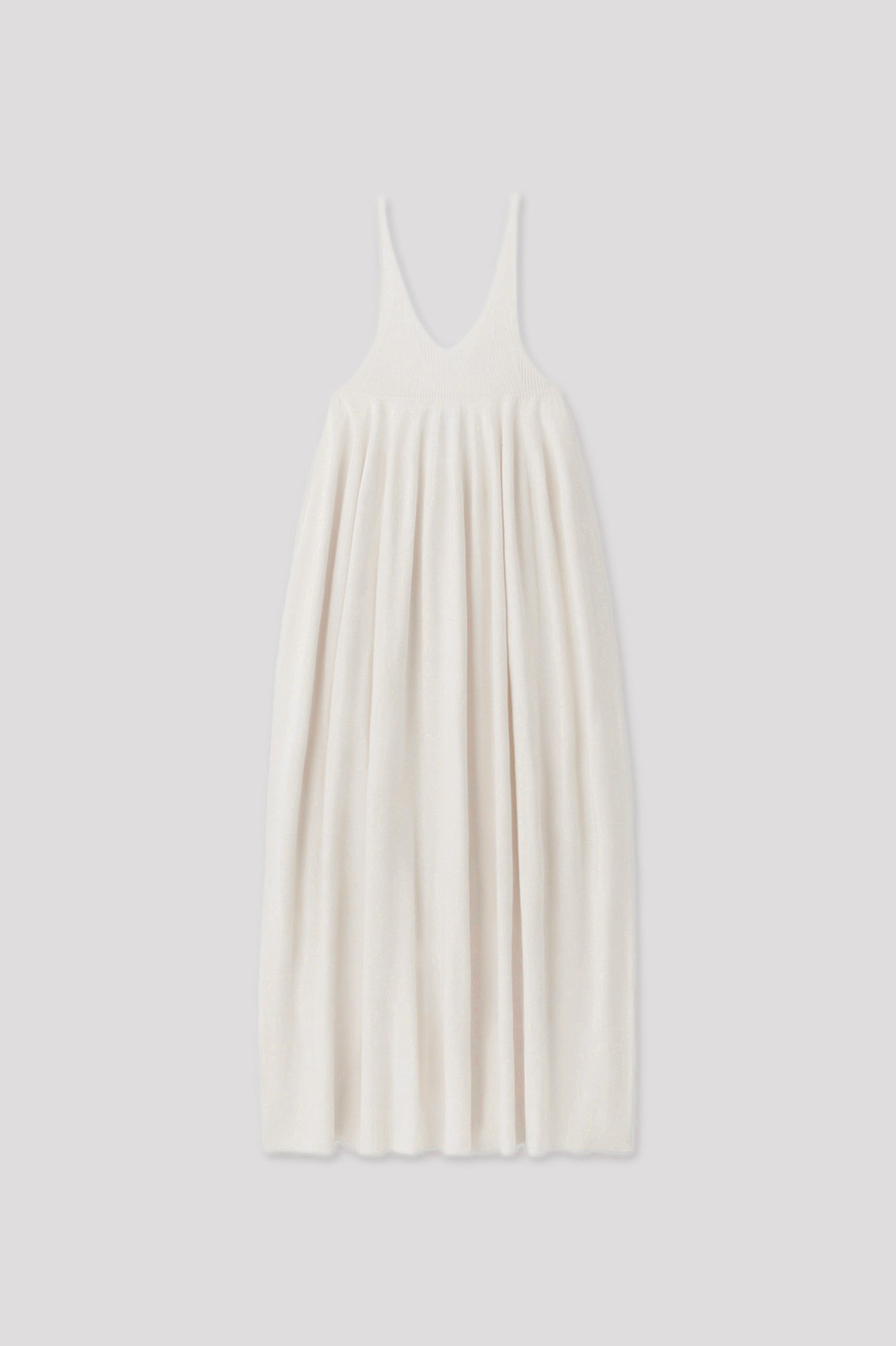 SILK RIVULET STRAP BUST FLARE DRESS - WHITE