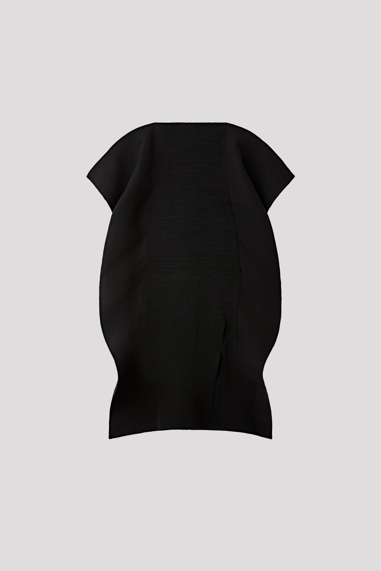 CREASE STRAPLESS DRESS - BLACK