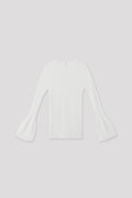 SOFT PORTRAIT LONG BELL SLEEVE TOP - WHITE