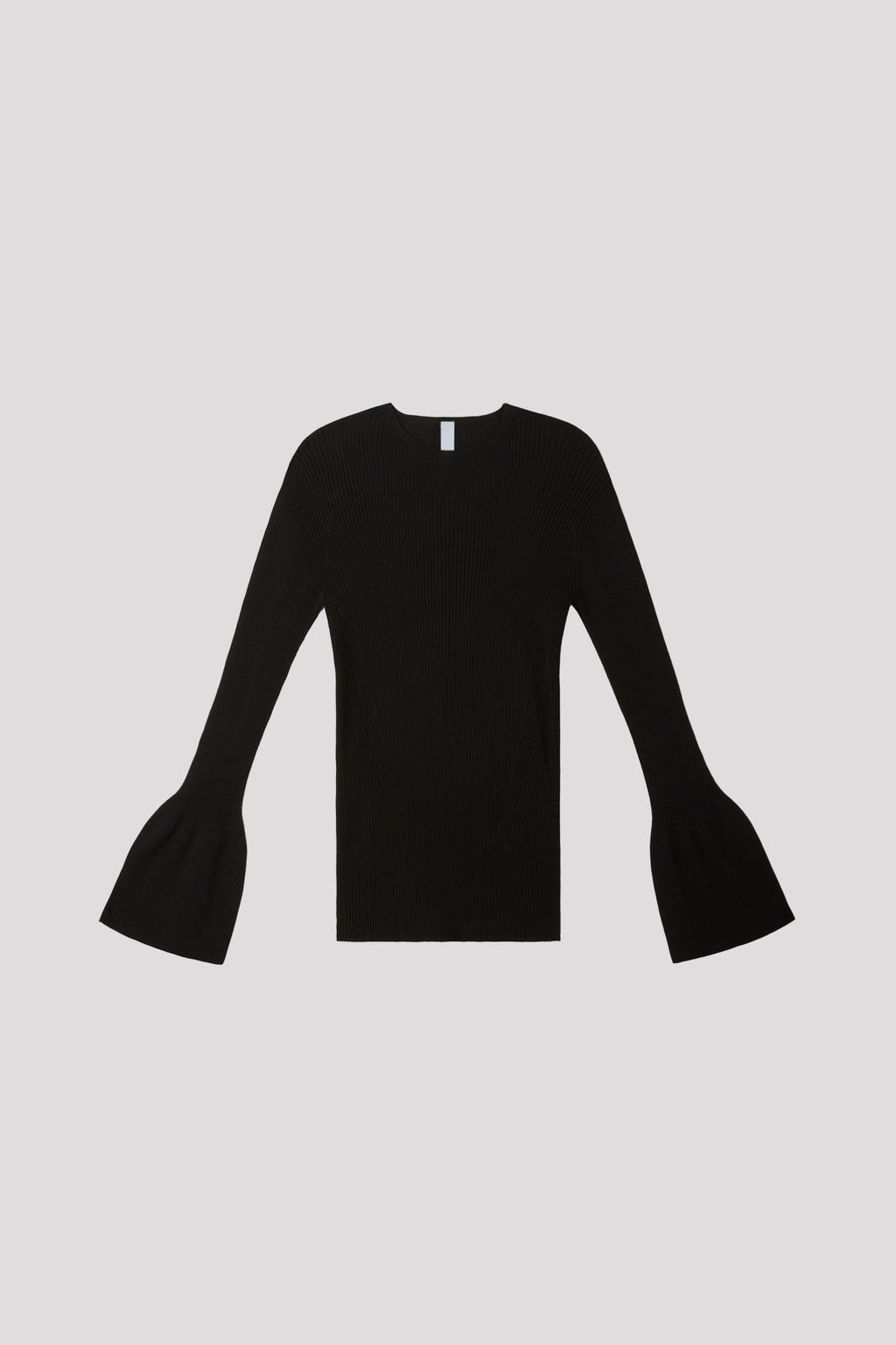 SOFT PORTRAIT LONG BELL SLEEVE TOP - BLACK