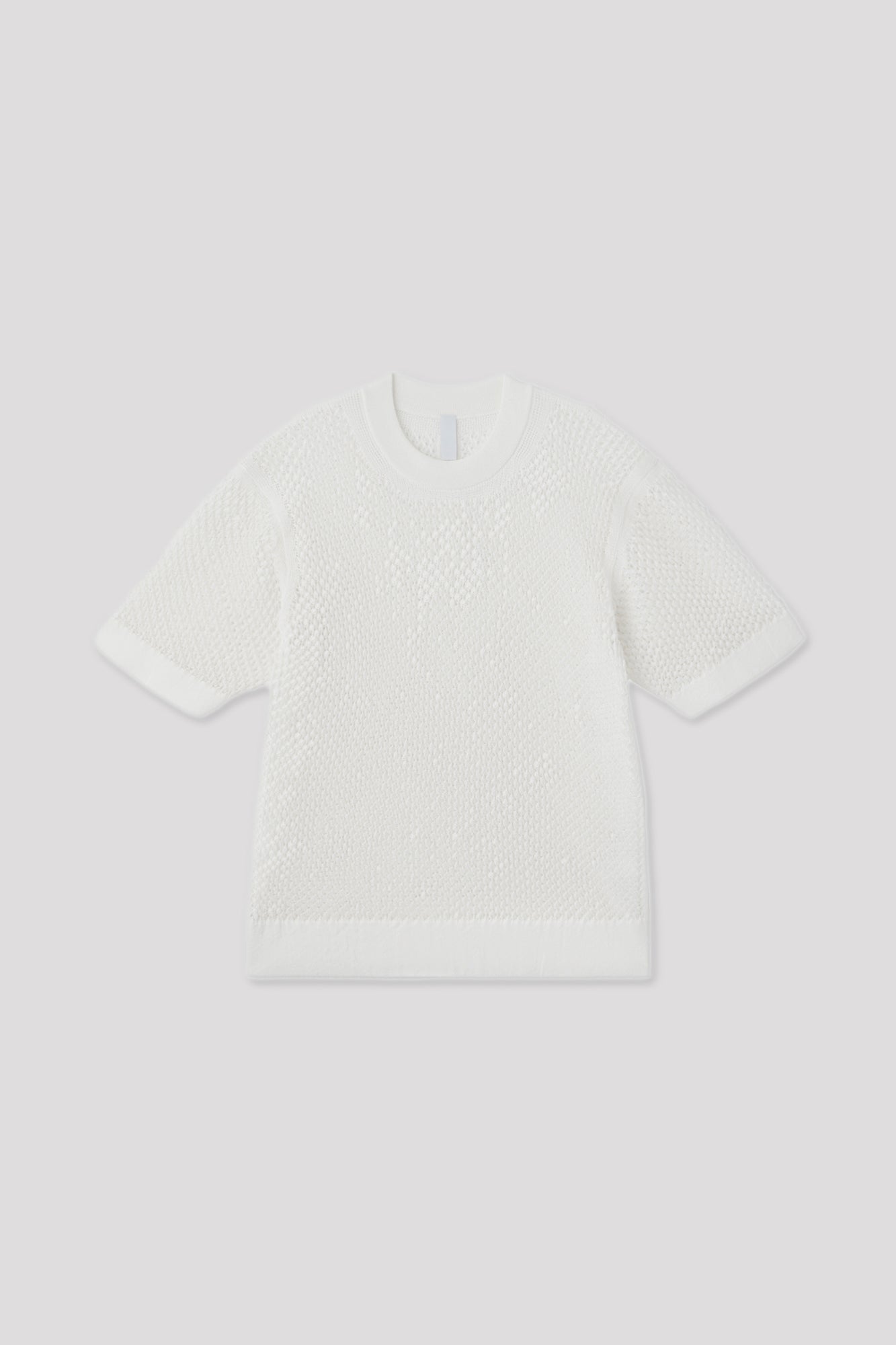 TC LATTICE SHORT SLEEVE TOP - WHITE